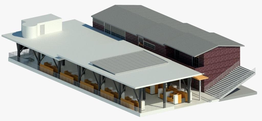 Graderías de escenario deportivo, vista aérea