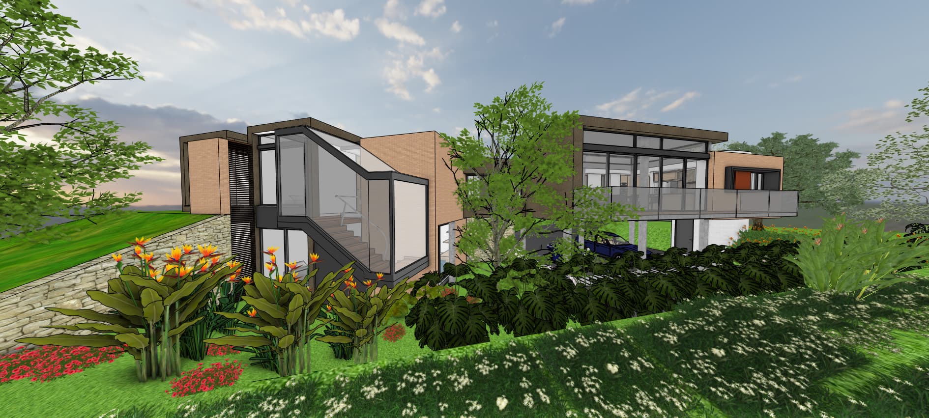 Diseño arquitectónico de vivienda moderna en La Calera, Cundinamarca
